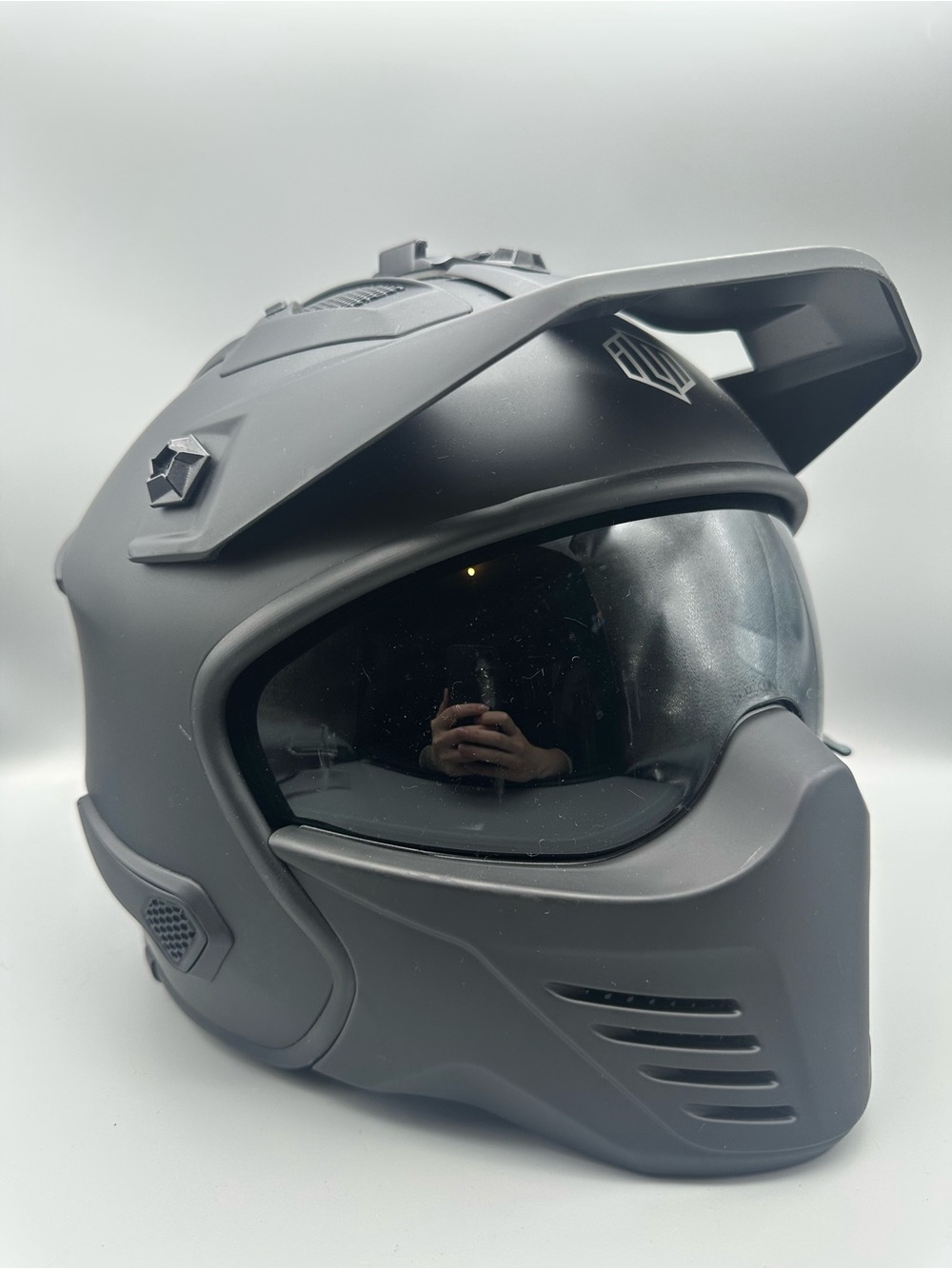 ILM  Flip Visor Removable Face Motorcycle Gray/Black Helmet M